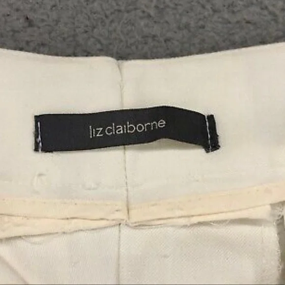 Liz Claiborne Womens Dress Pants Size 12/14? Ivory Straight Leg Hi-Rise Career - Picture 8 of 9